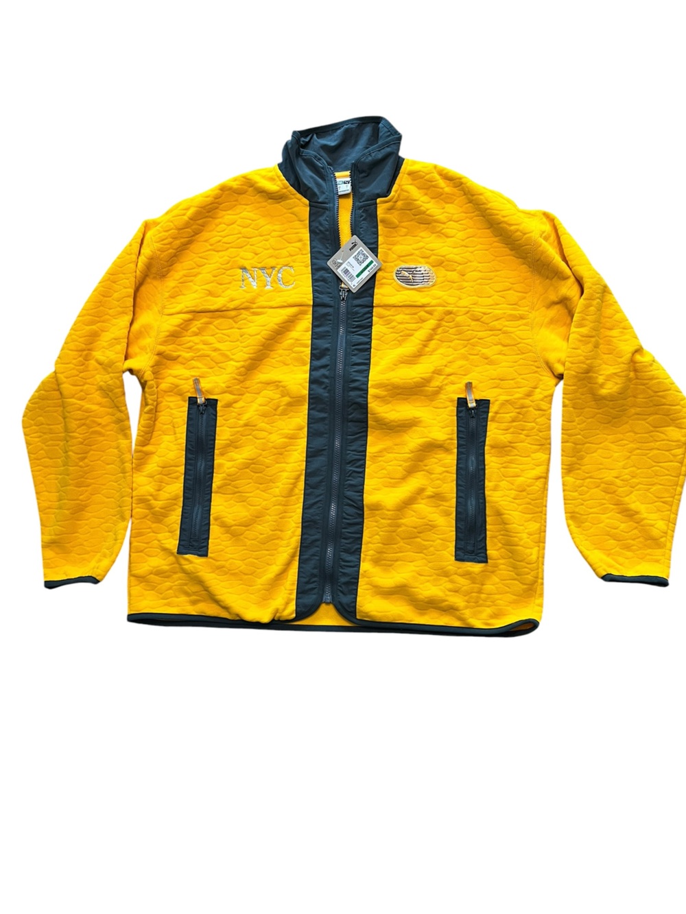 Puma NYC Long Run Men's Fleece Jacket, yellow, new with tags large